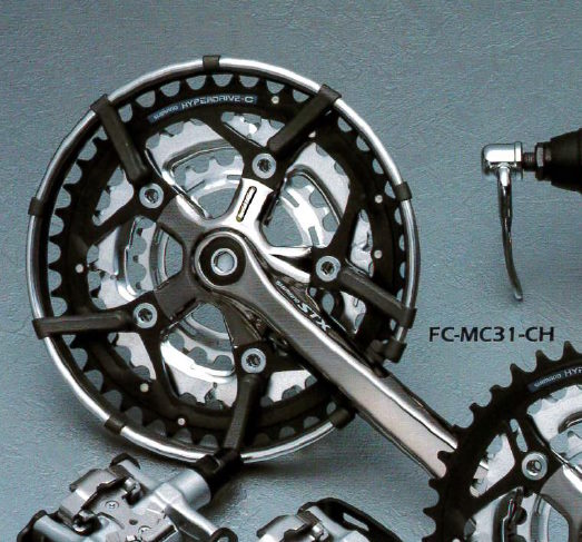 Shimano STX Kurbel FC-MC31 mit bold on chain guard Hosenschutzring.jpg