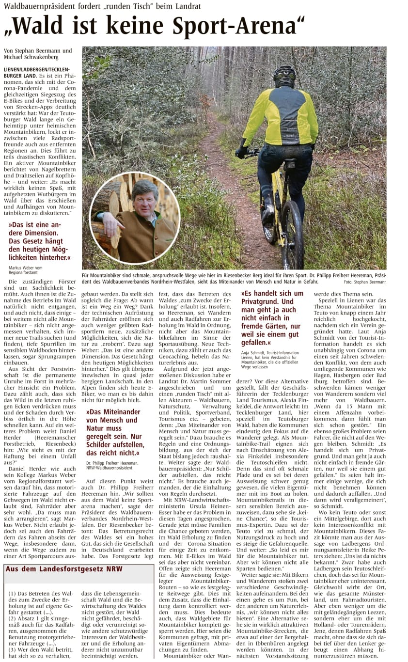 Teutoburger Wald - Runder Tisch in Sachen MTB wird gefordert. | MTB-News.de  | IBC Mountainbike Forum